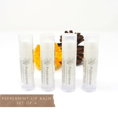 Set of 4 Peppermint lip balm