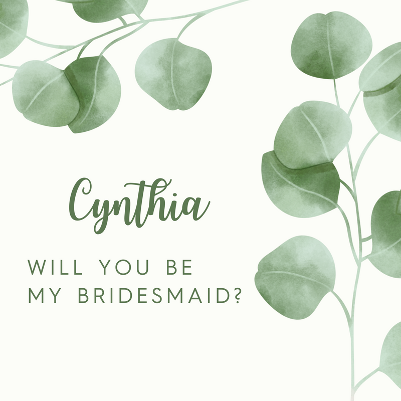 Bridesmaid Eucalyptus Design